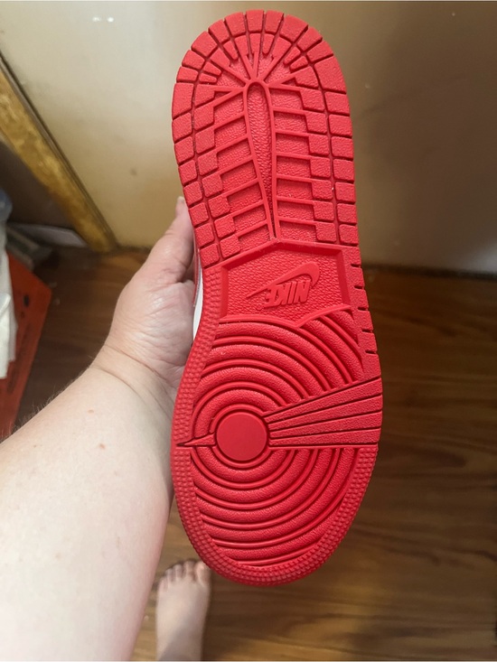 Jordan Kids High-Top Sneakers in Red, Black & White